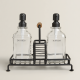 Glass Soap Dispenser 2 Pieces with Metal Holder